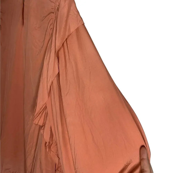 See By Chloe Silk Blend Long Balloon Sleeve Ruffle Blouse in Past Rose Size 6 - Picture 9 of 13